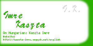 imre kaszta business card